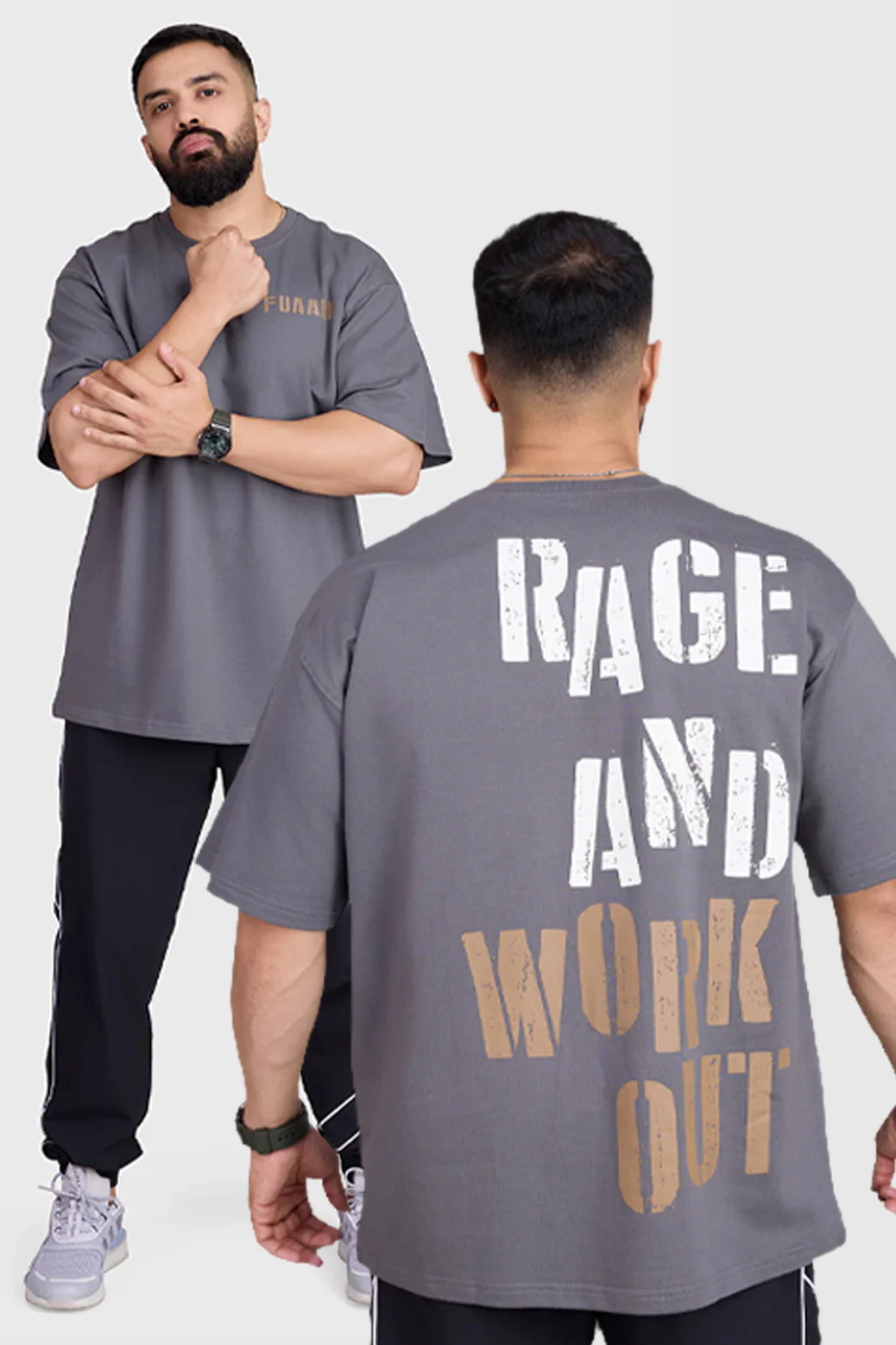 Rage Oversized T-shirts Charcoal