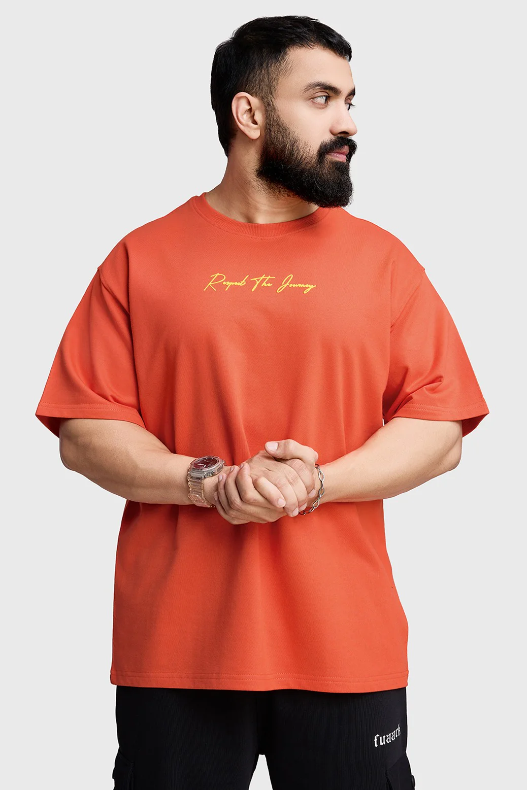 Respect The Journey Oversized T-shirt Orange - Image 7