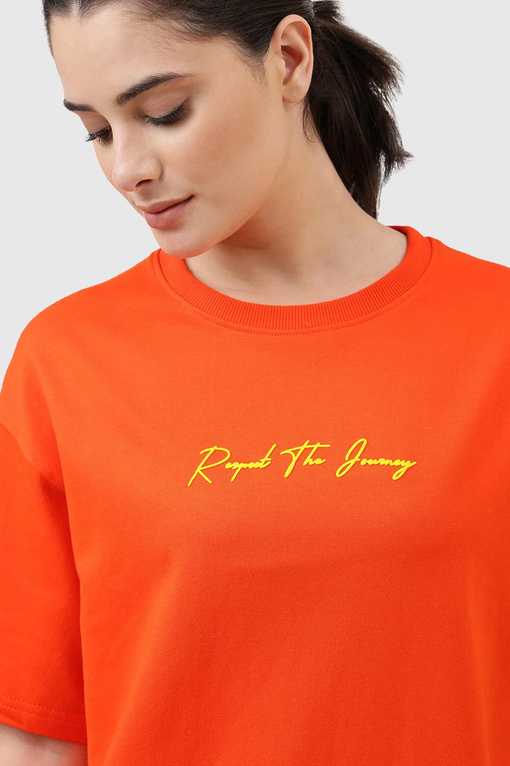 Respect The Journey Oversized T-shirt Orange - Image 3