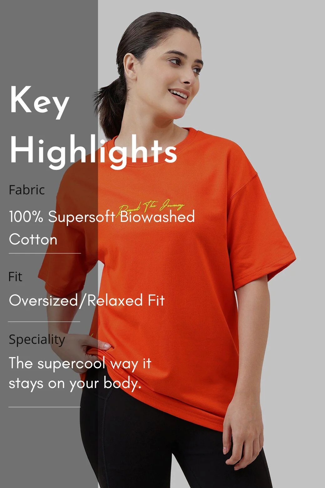 Respect The Journey Oversized T-shirt Orange - Image 6