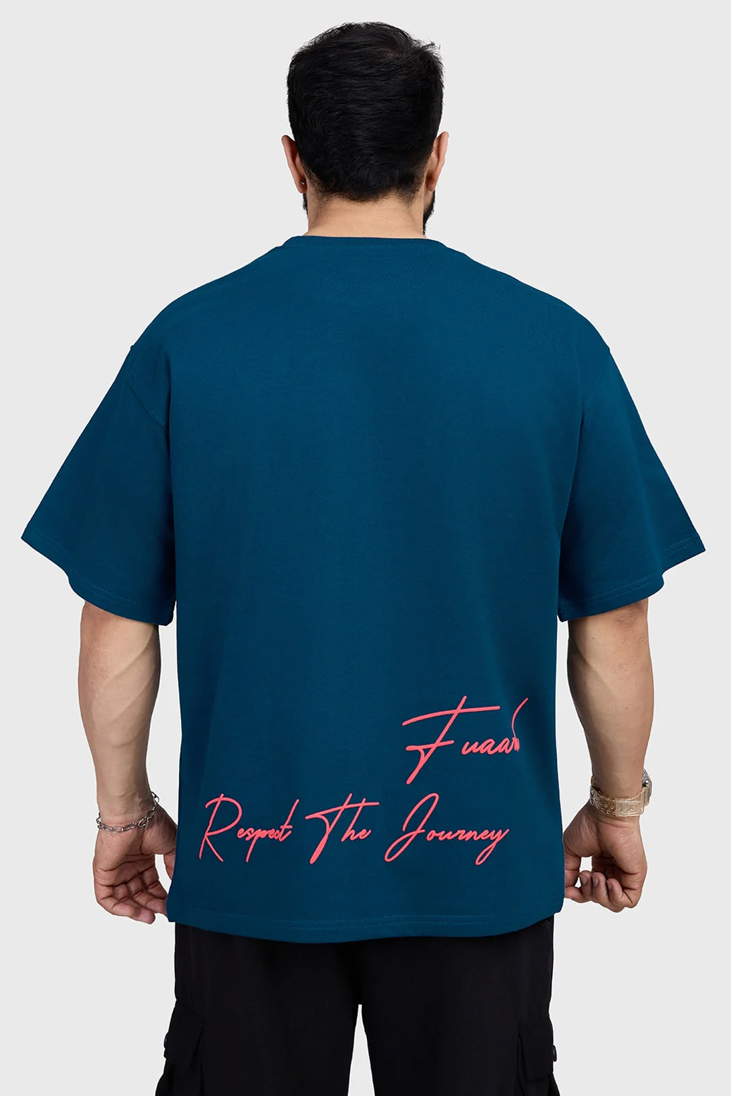 Respect The Journey Oversized T-shirt Teal - Image 4