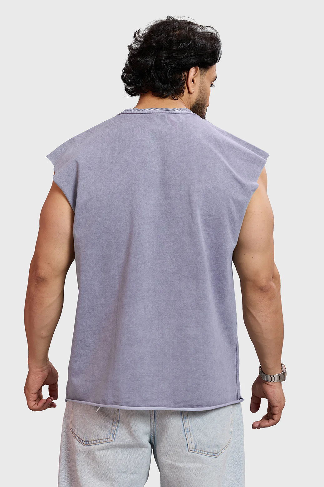 Restricted Washed Capsleeve Tank Light Grey - Image 6