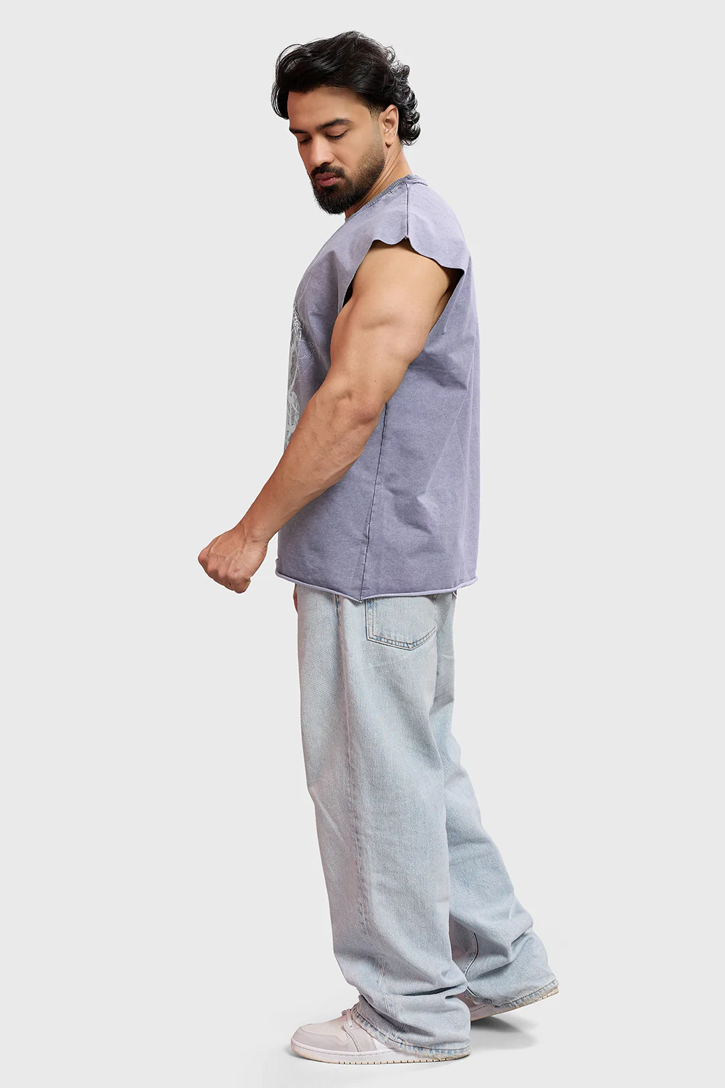 Restricted Washed Capsleeve Tank Light Grey - Image 7