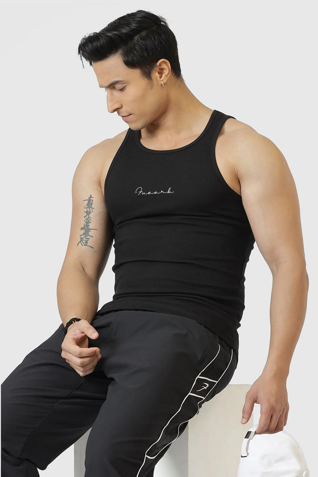 Ribbed Tank Black - Image 2