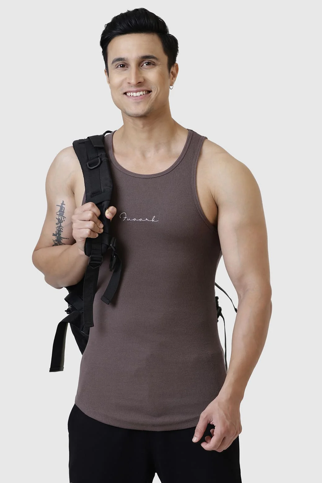 Ribbed Tank Brown - Image 2
