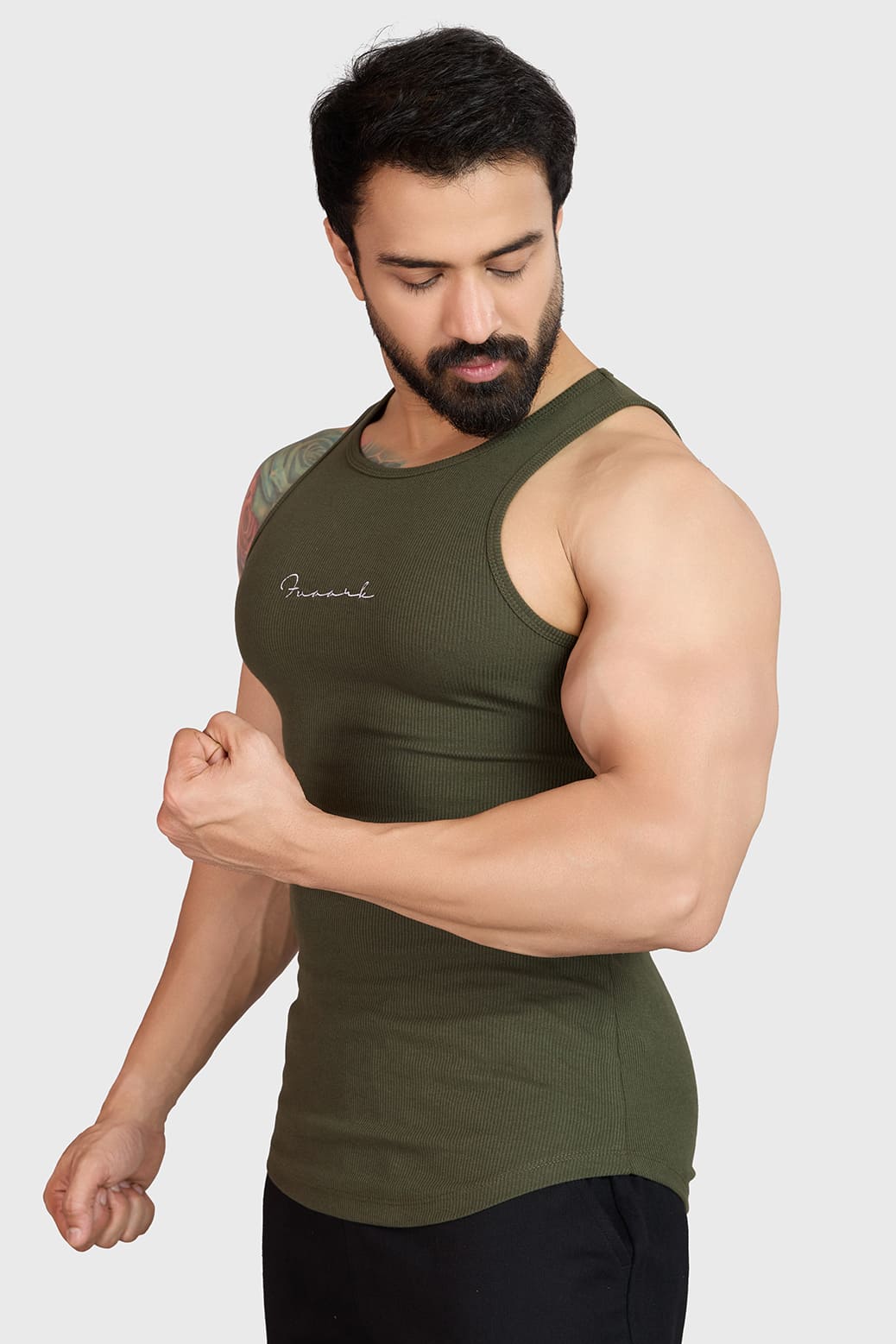 Ribbed Tank Olive - Image 2