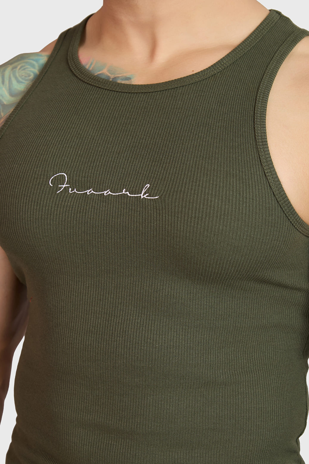 Ribbed Tank Olive - Image 4