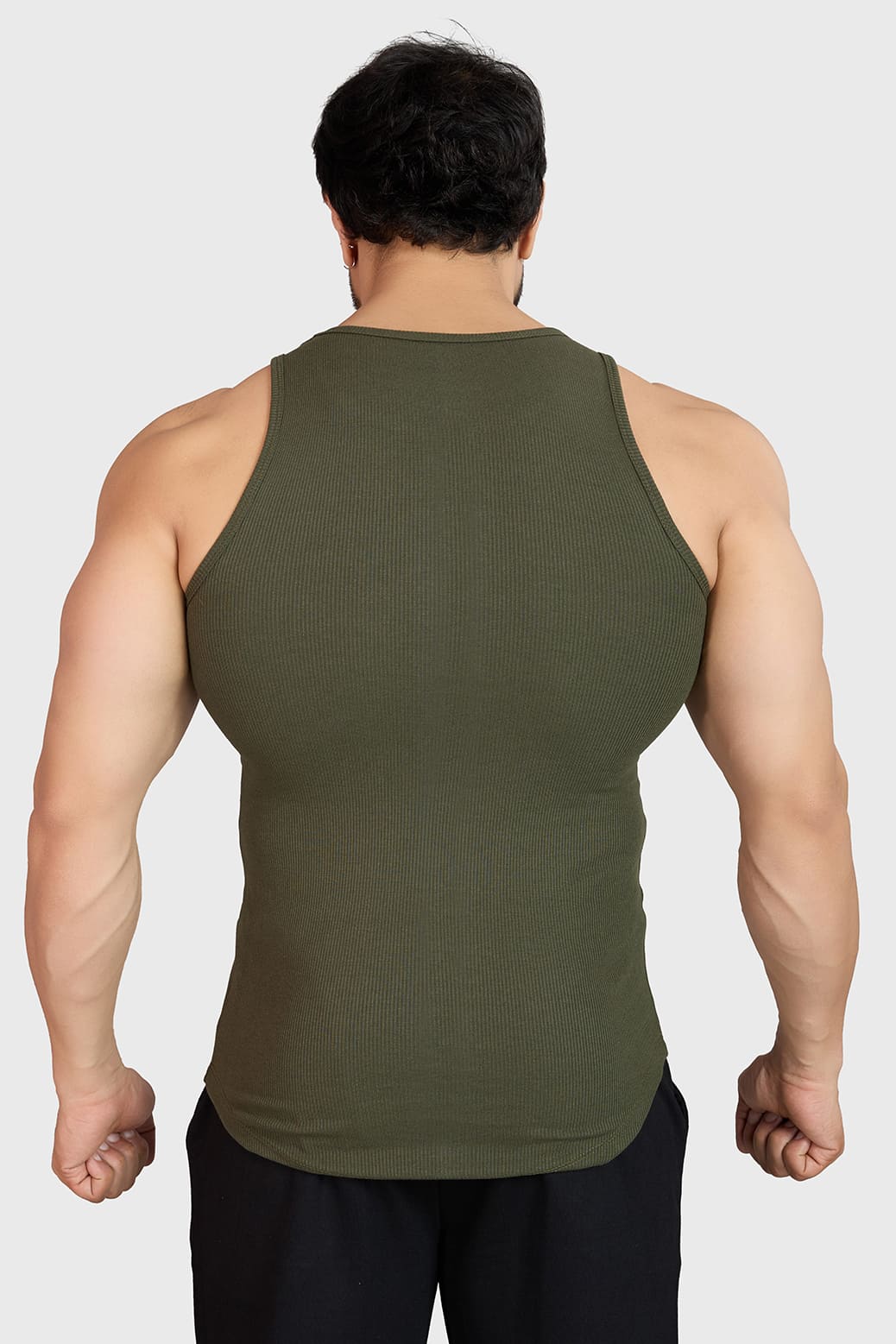 Ribbed Tank Olive - Image 6