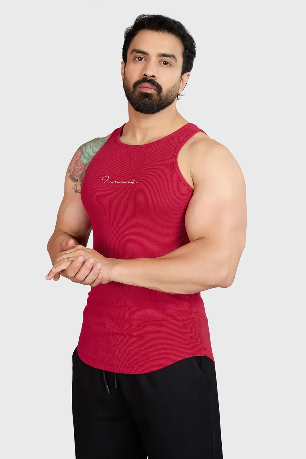 Ribbed Tank Red - Image 4