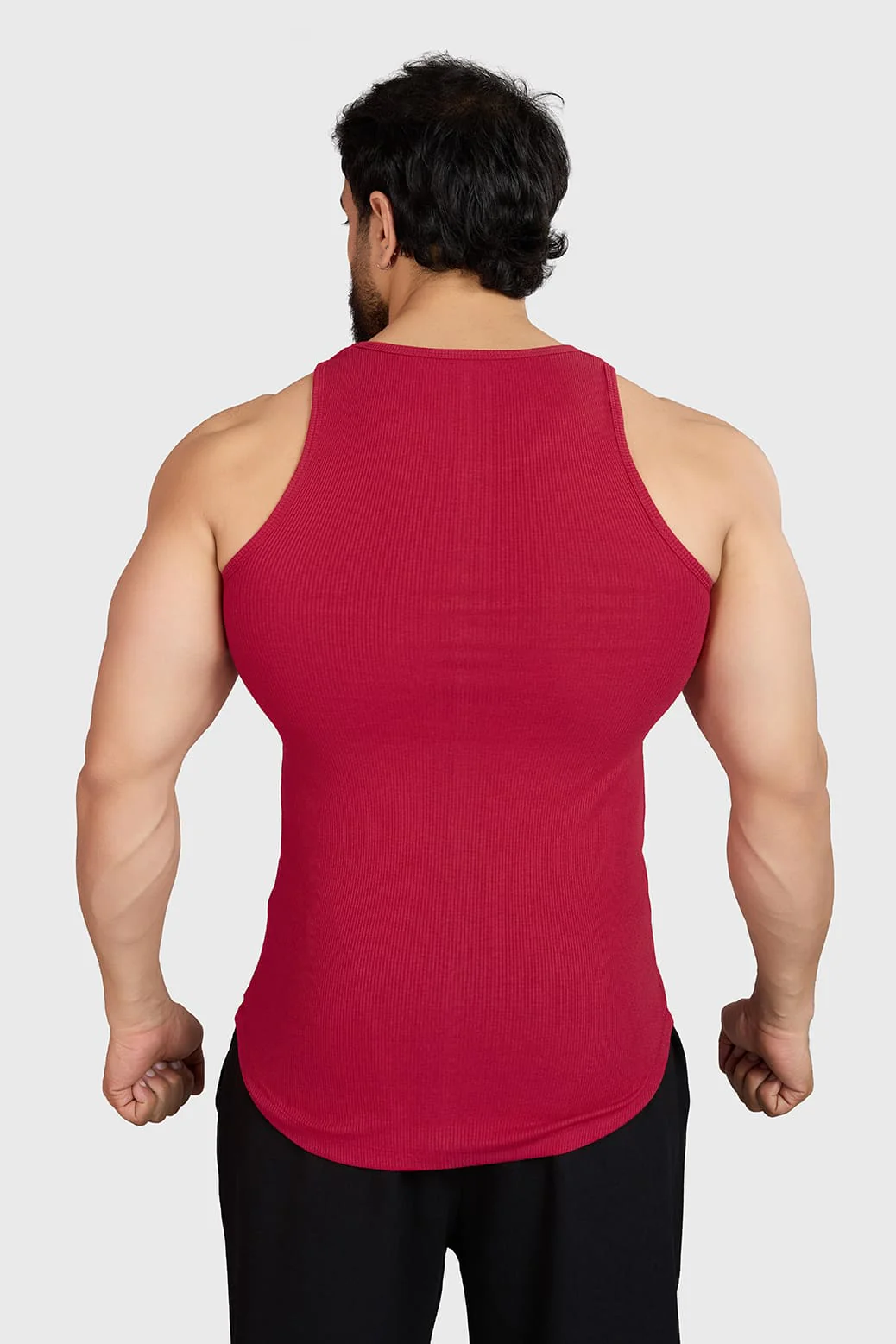 Ribbed Tank Red - Image 6