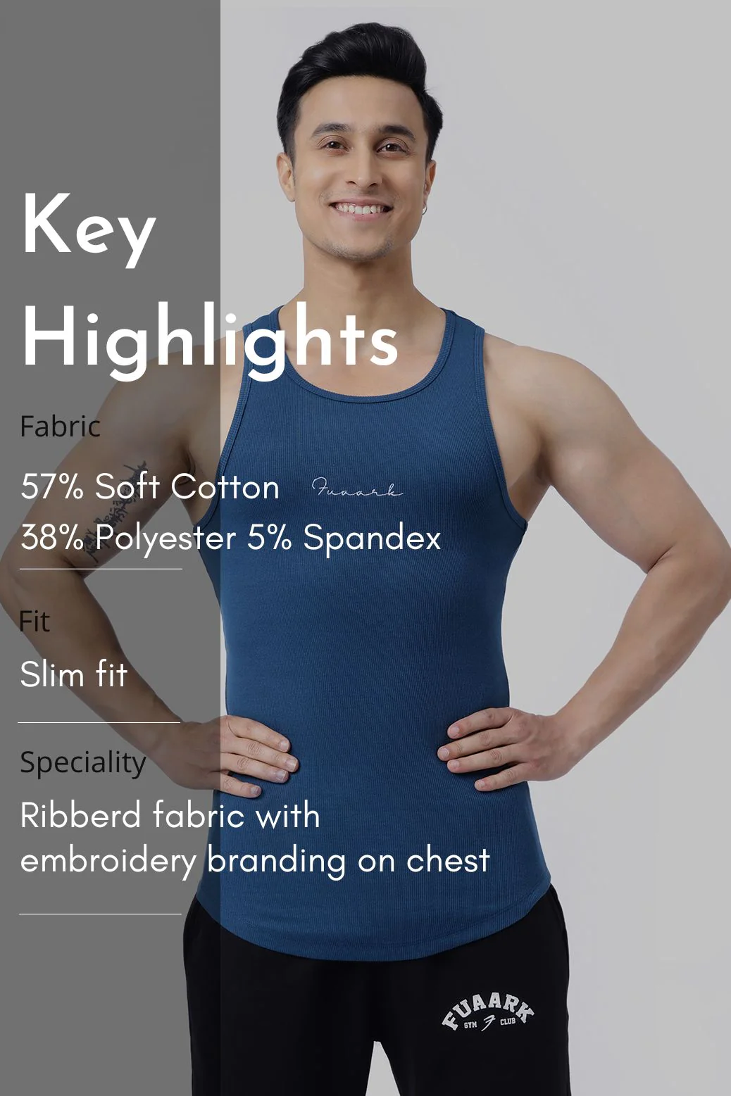 Ribbed Tank Teal - Image 8