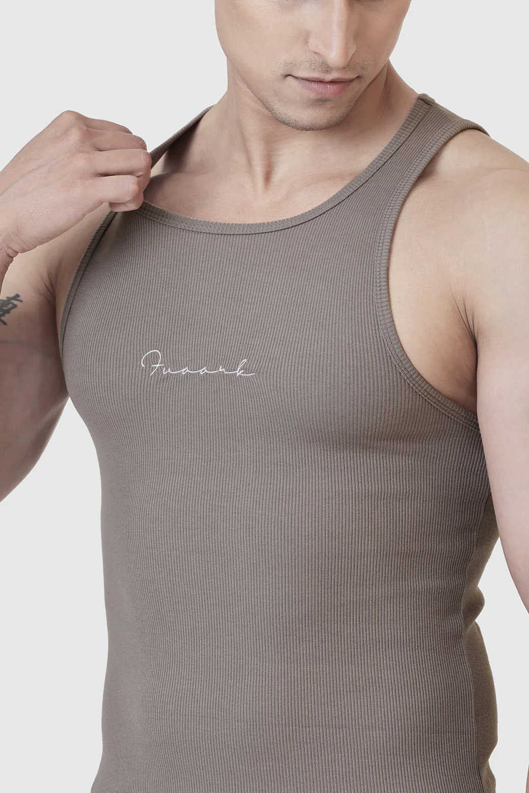 Ribbed Tank Warm Beige - Image 4