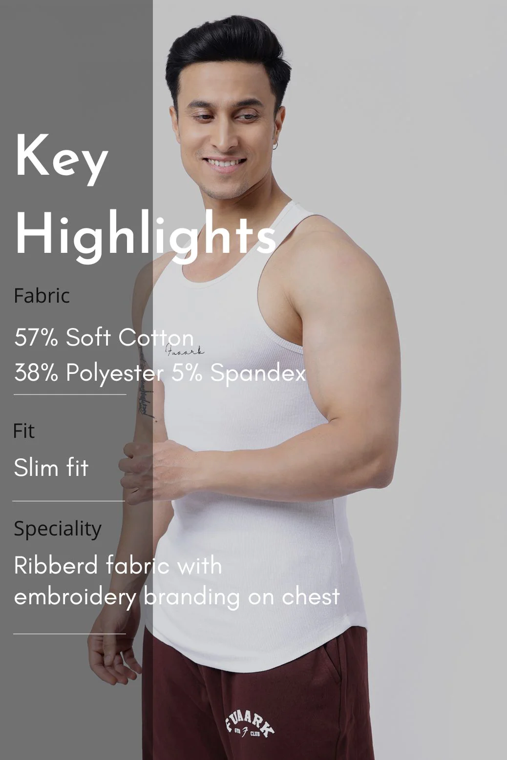Ribbed Tank White - Image 7