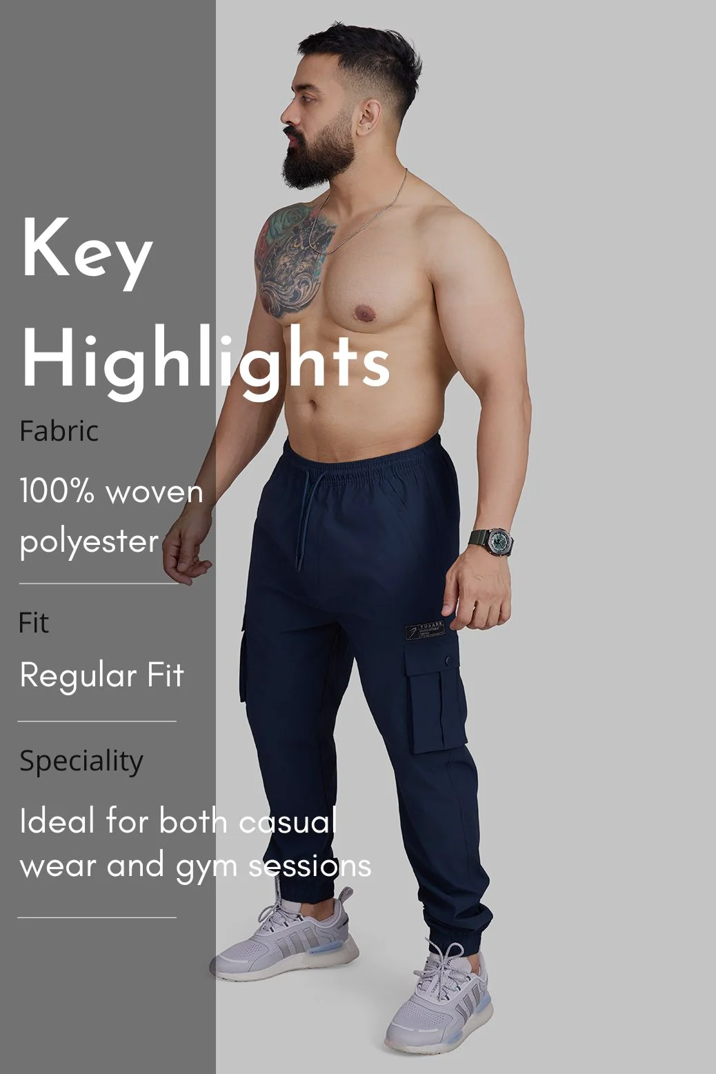 Script Cargo Joggers Dark Navy - Image 8
