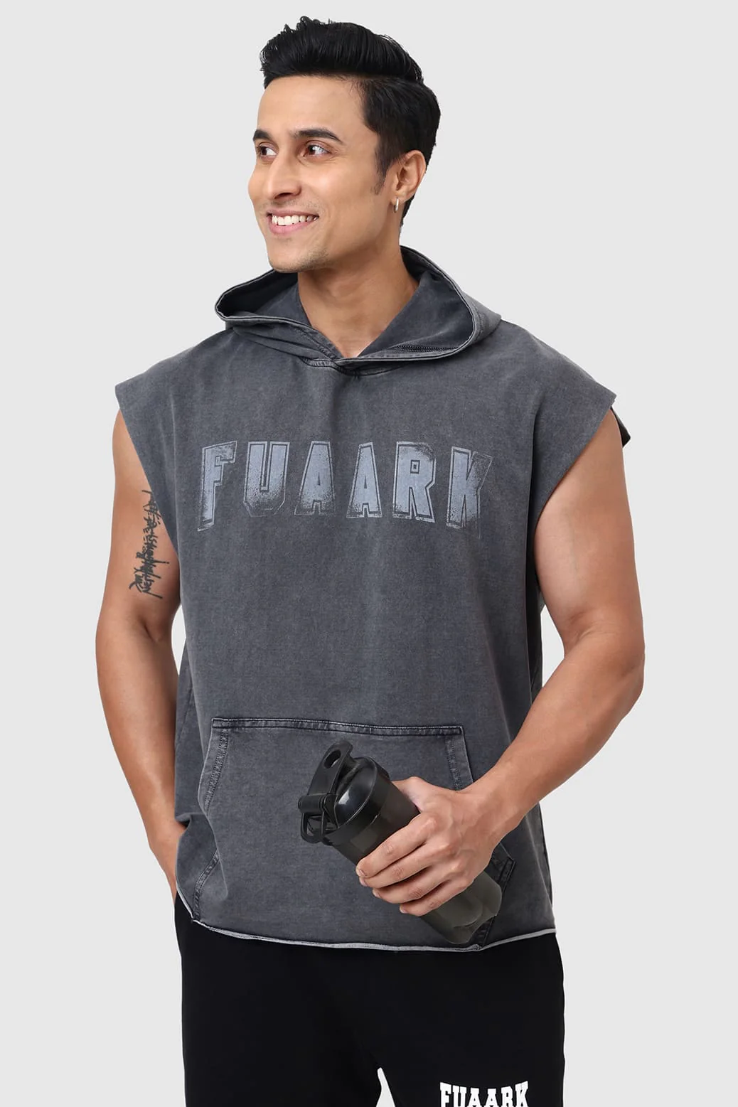 Shadow Washed Capsleeves Hoodie Dark Grey - Image 5