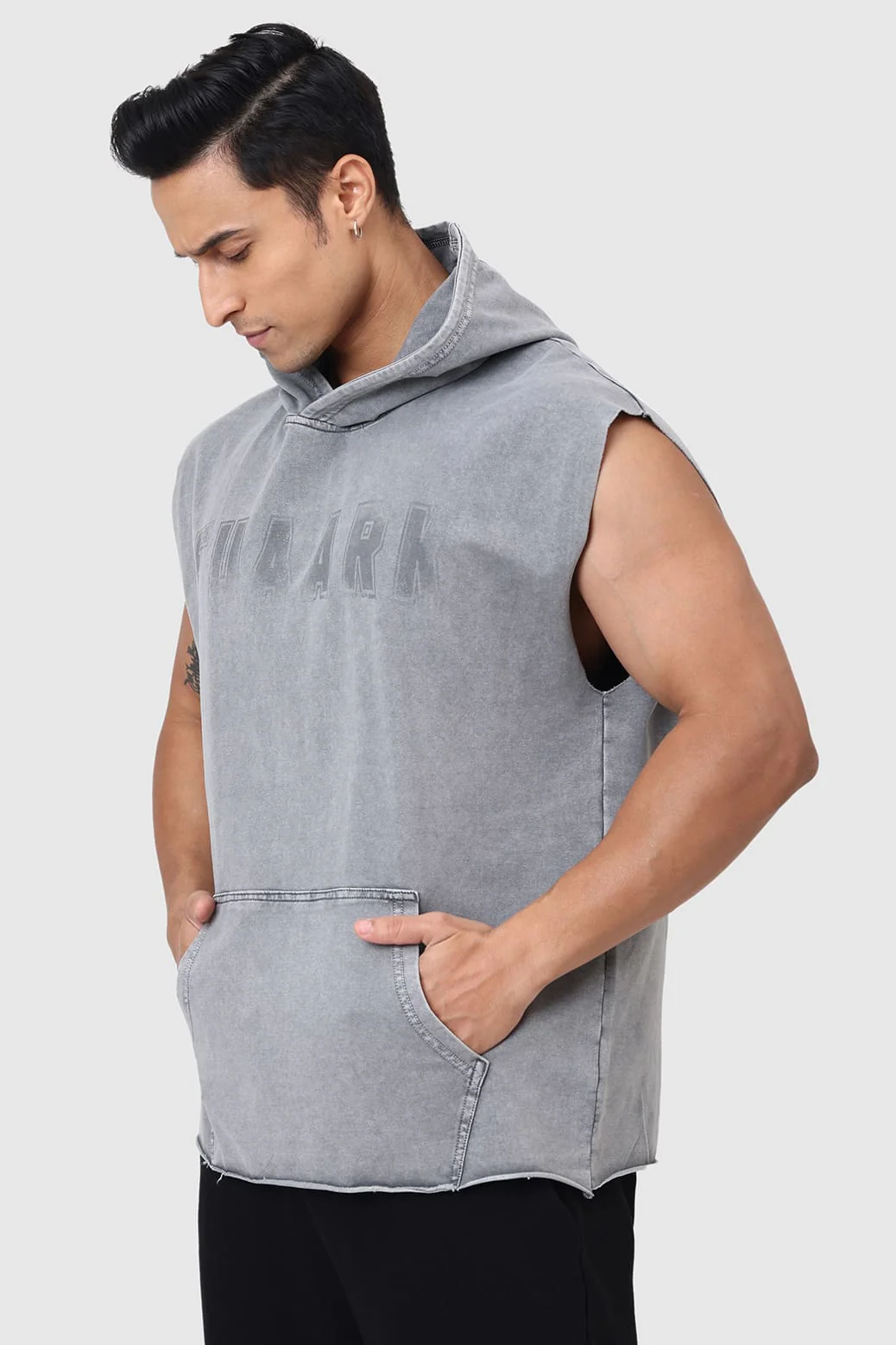 Shadow Washed Capsleeves Hoodie Light Grey - Image 6
