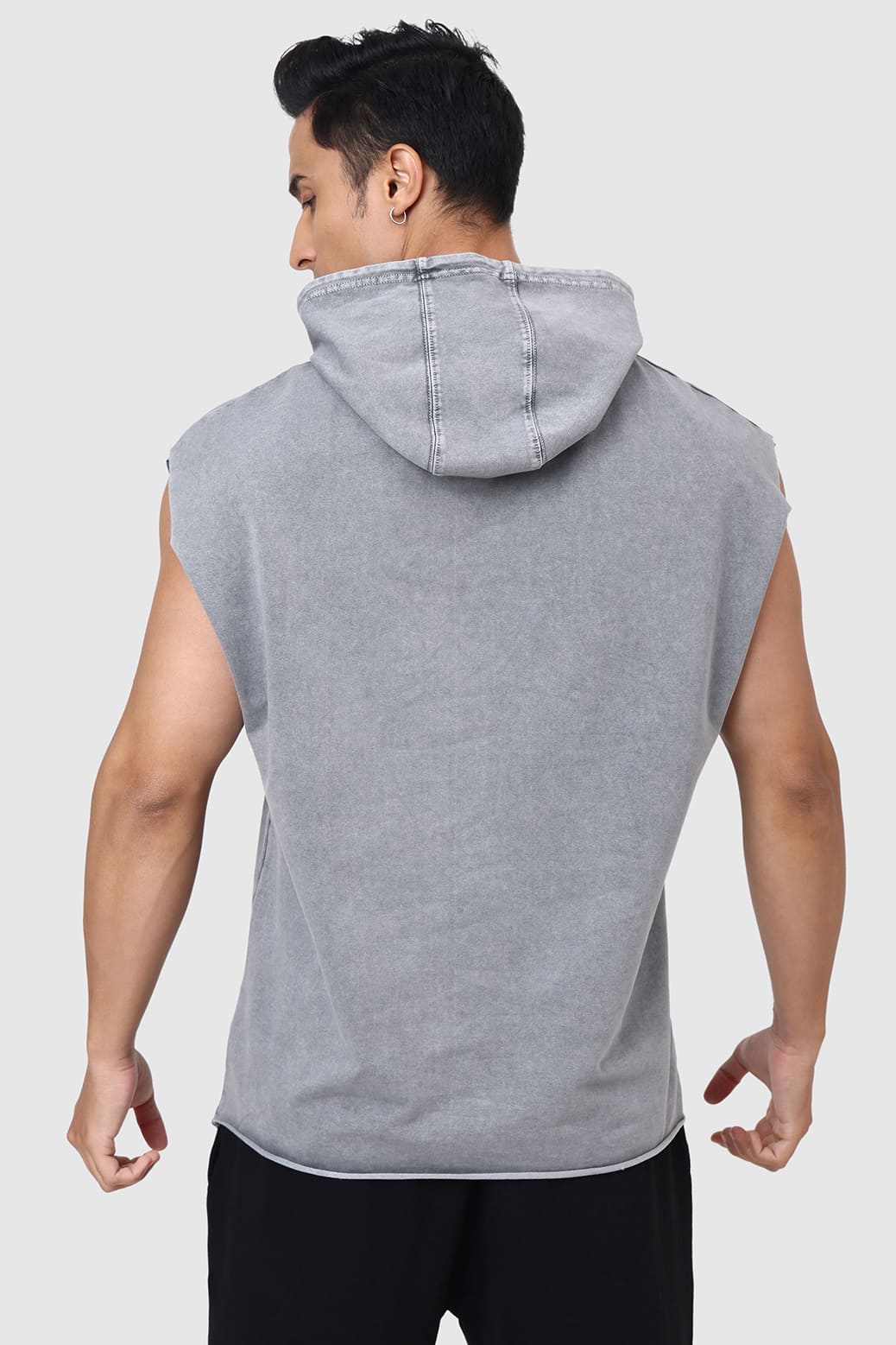 Shadow Washed Capsleeves Hoodie Light Grey - Image 8