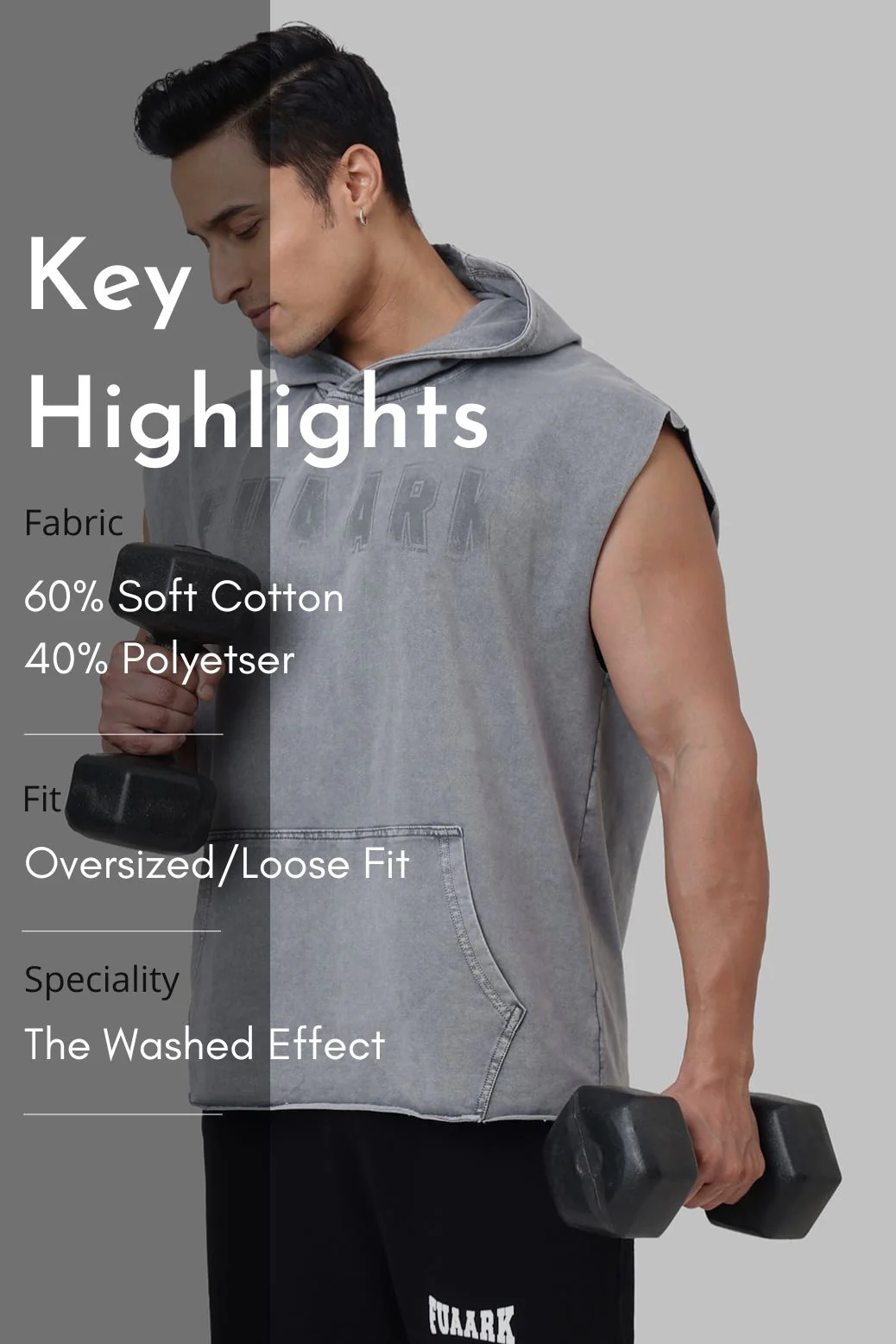 Shadow Washed Capsleeves Hoodie Light Grey - Image 9