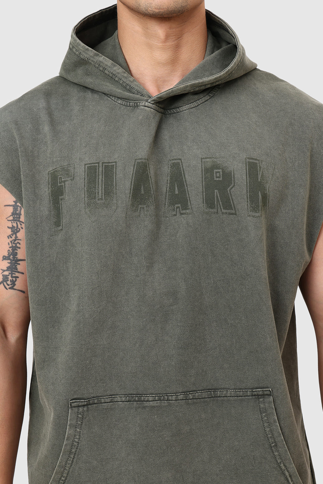 Shadow Washed Capsleeves Hoodie Olive - Image 3