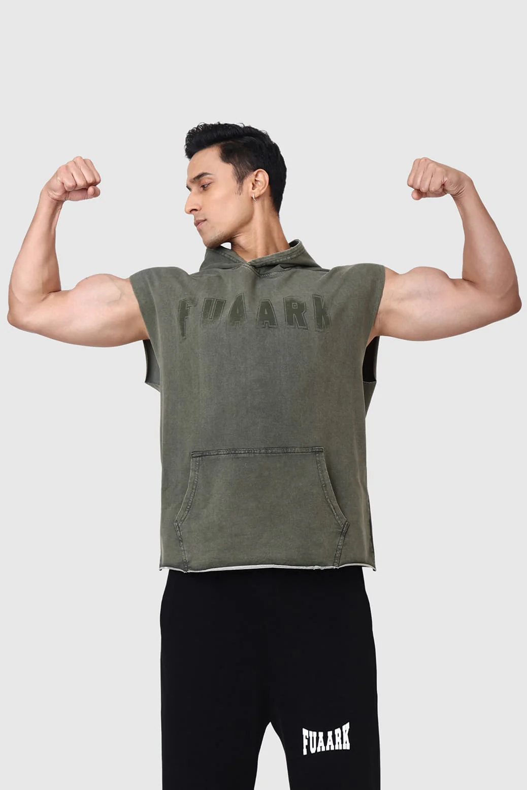 Shadow Washed Capsleeves Hoodie Olive - Image 6