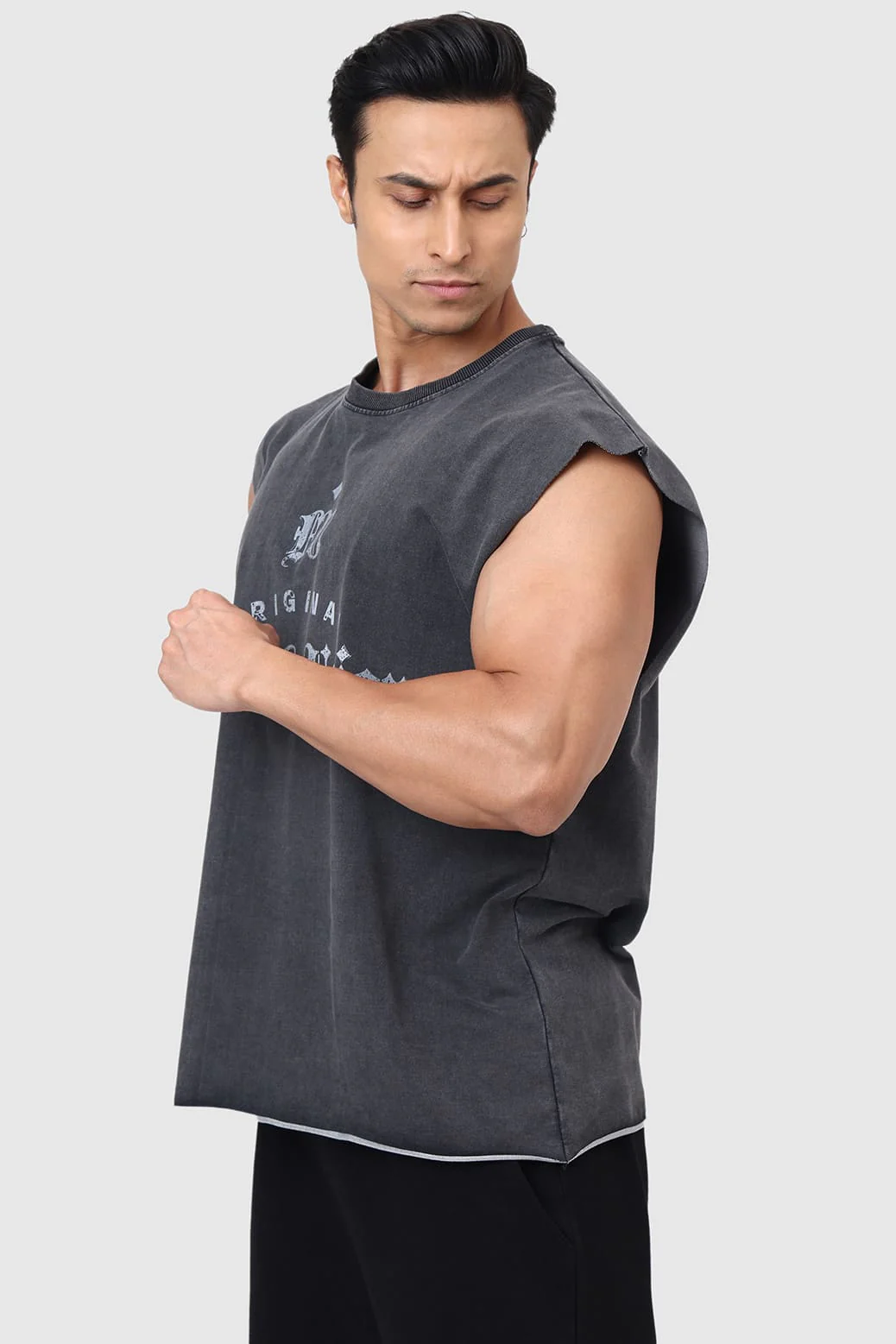 Shadow Washed Capsleeves Tank Dark Grey - Image 5