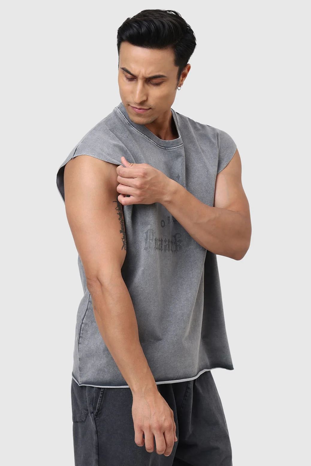 Shadow Washed Capsleeves Tank Light Grey - Image 5
