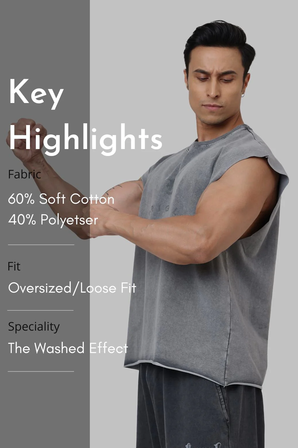 Shadow Washed Capsleeves Tank Light Grey - Image 8