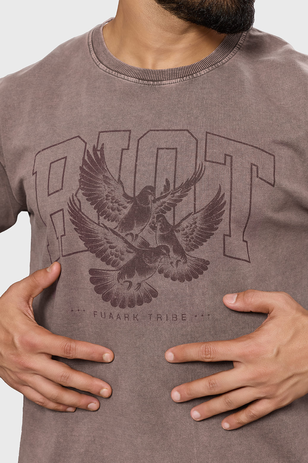 Shadow Washed Oversized T-shirt Brown - Image 4