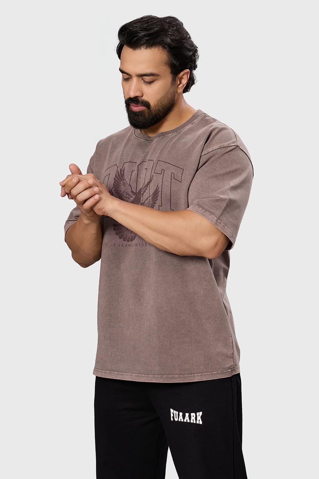 Shadow Washed Oversized T-shirt Brown - Image 6