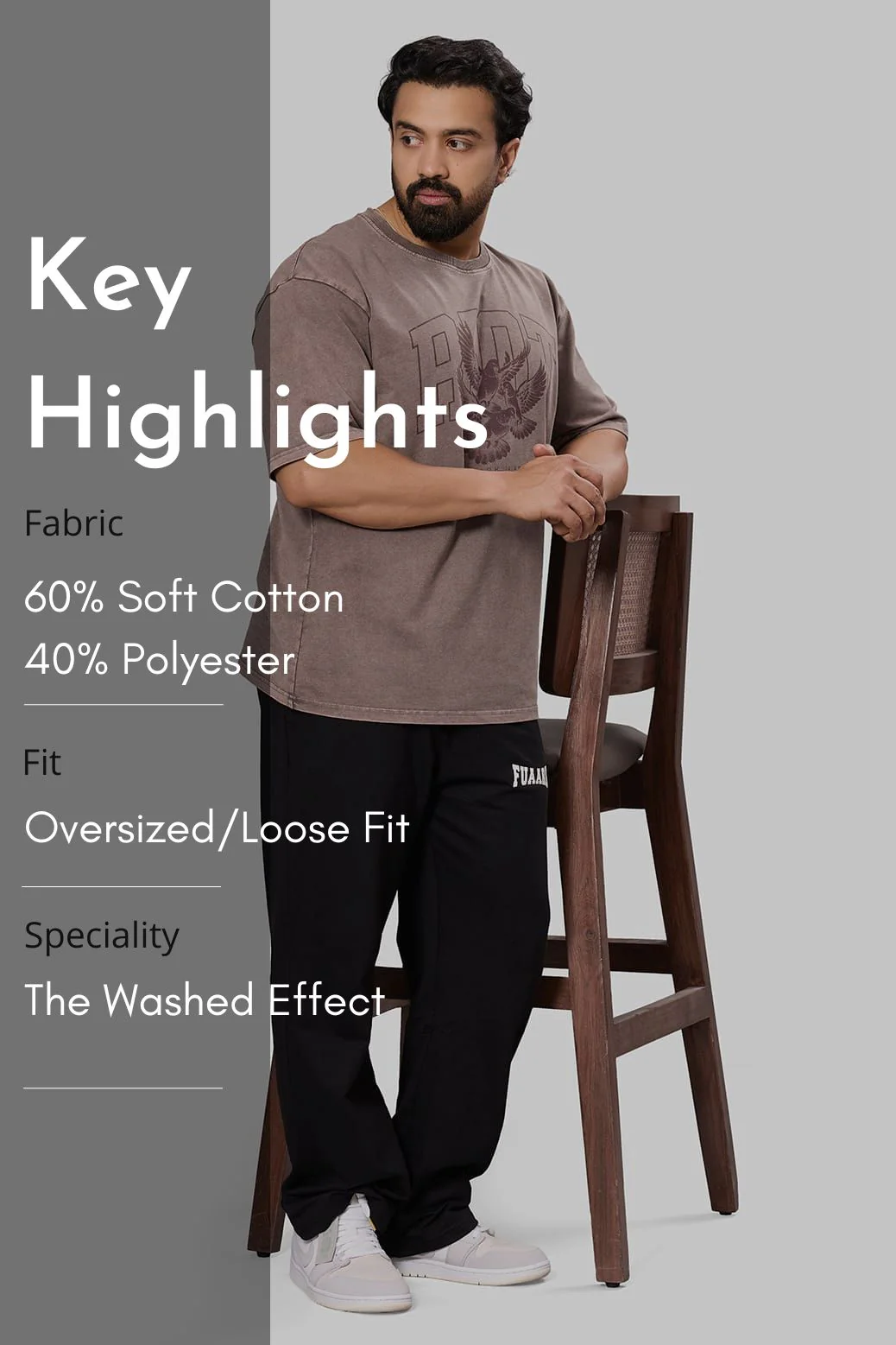 Shadow Washed Oversized T-shirt Brown - Image 8