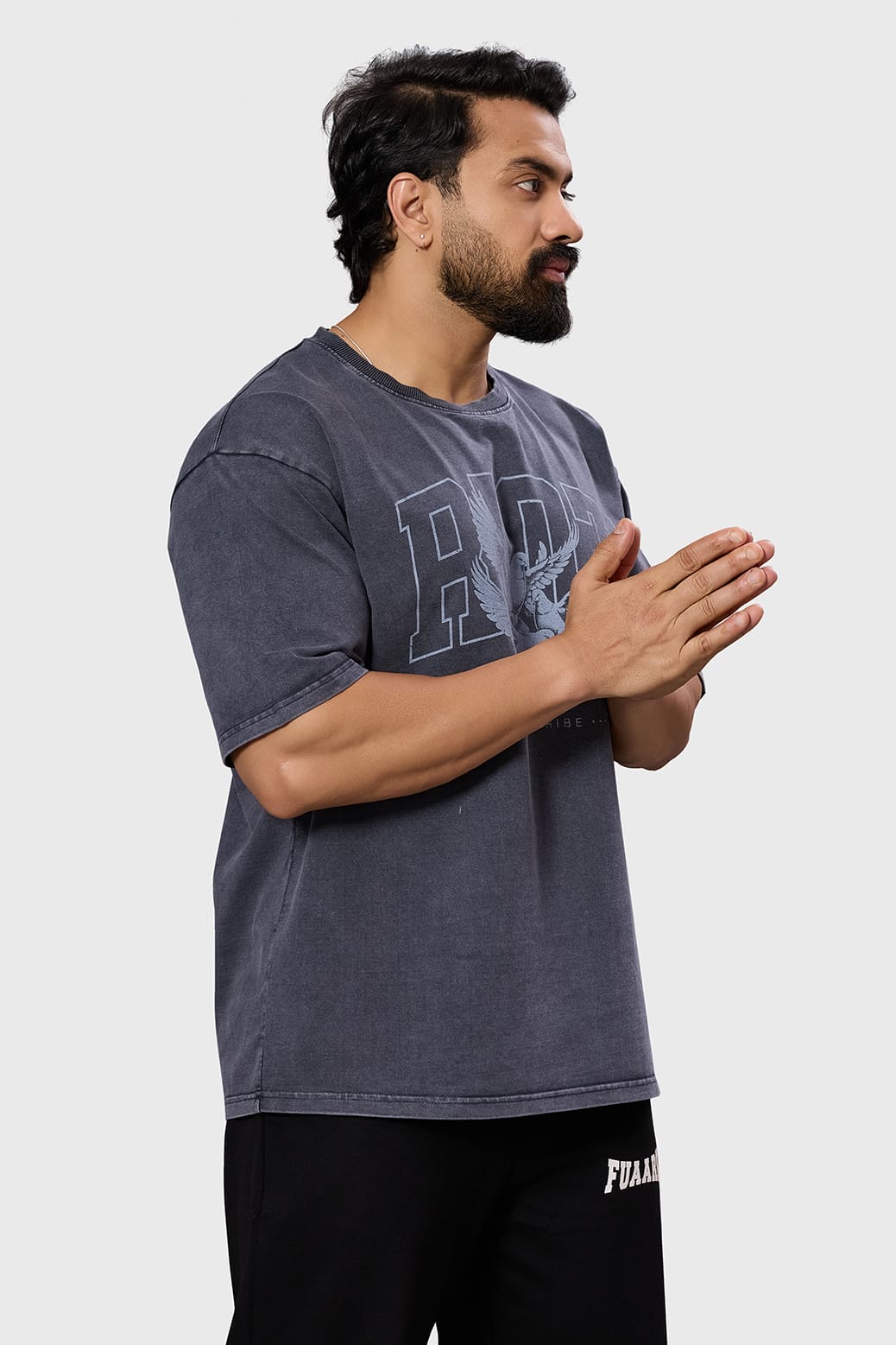 Shadow Washed Oversized T-shirt Dark Grey - Image 3