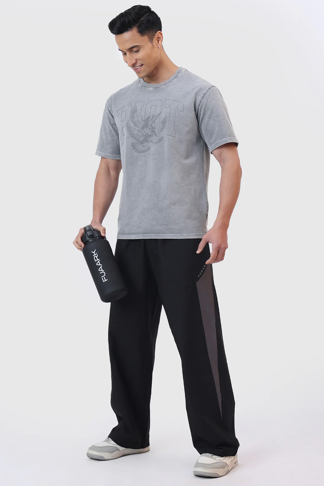 Shadow Washed Oversized T-shirt Light Grey - Image 2