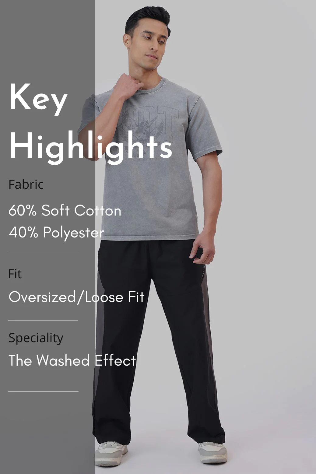 Shadow Washed Oversized T-shirt Light Grey - Image 8