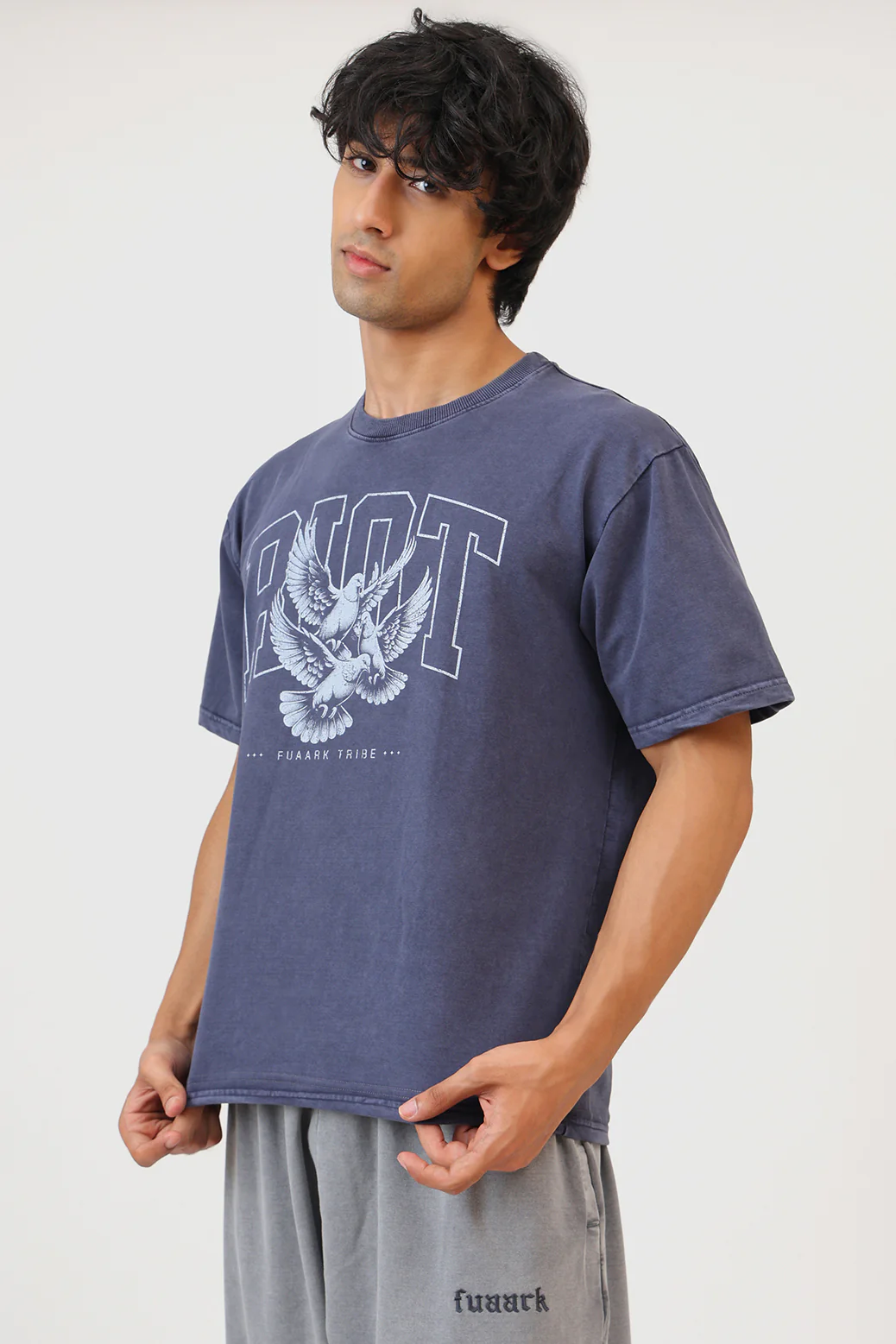 Shadow Washed Oversized T-shirt Navy