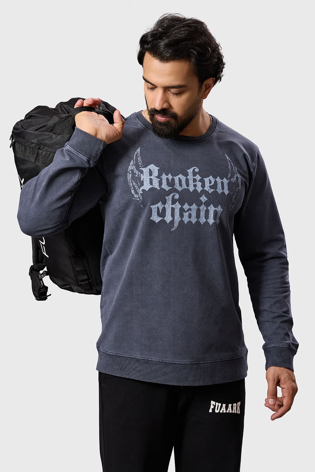 Shadow Washed Sweatshirt Dark Grey - Image 5
