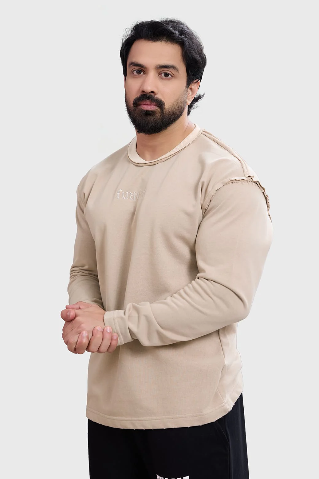 Shell Raw Sweatshirt Beige - Image 2
