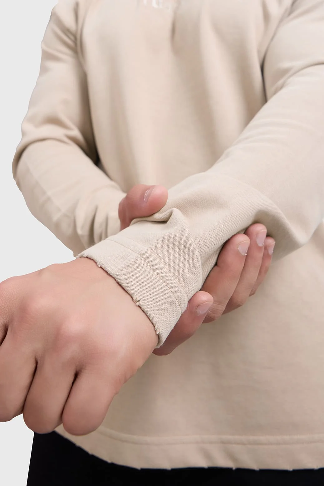 Shell Raw Sweatshirt Beige - Image 3