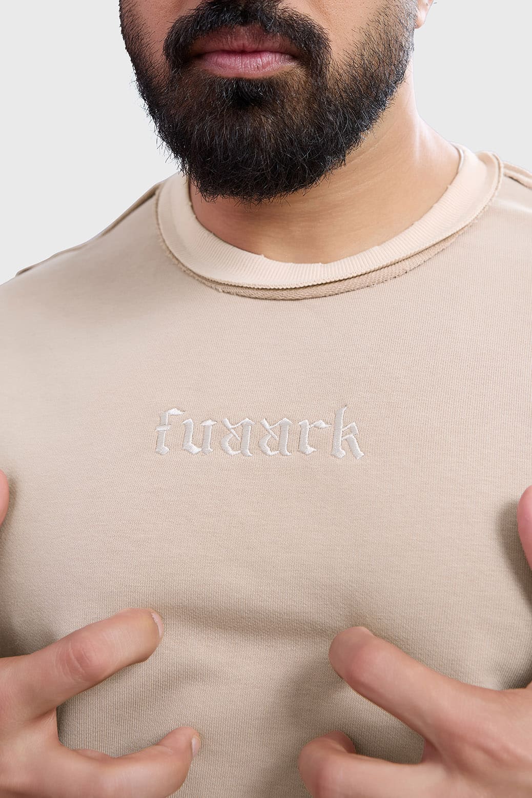 Shell Raw Sweatshirt Beige - Image 4
