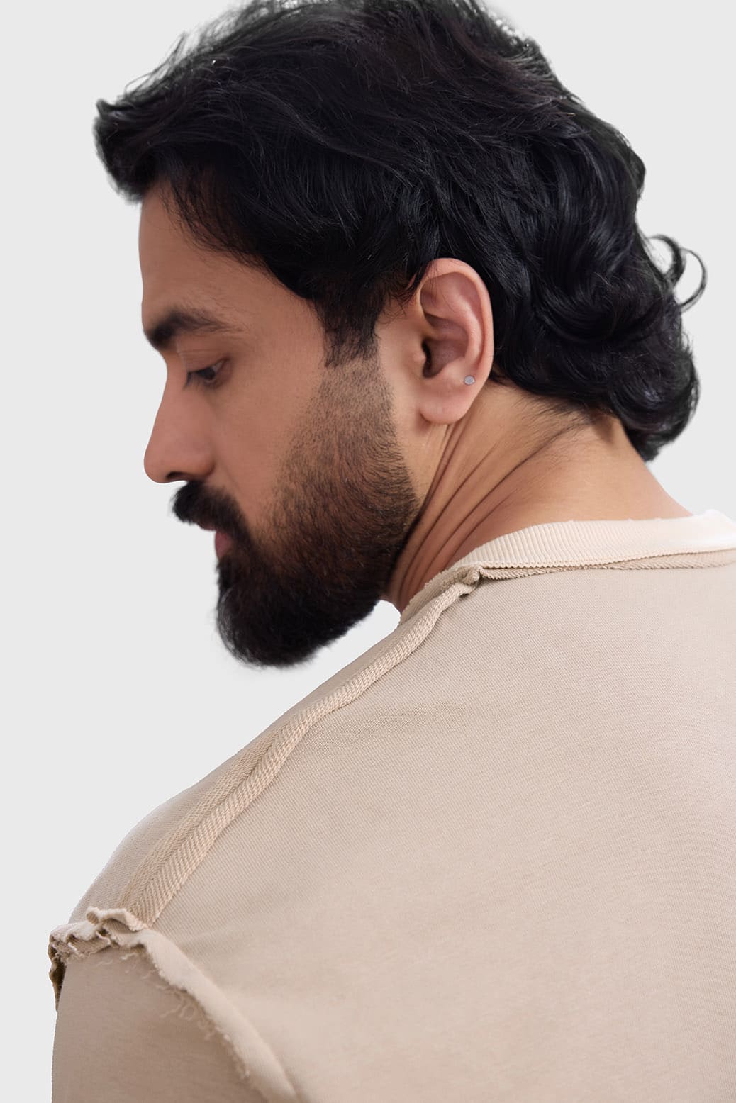 Shell Raw Sweatshirt Beige - Image 5