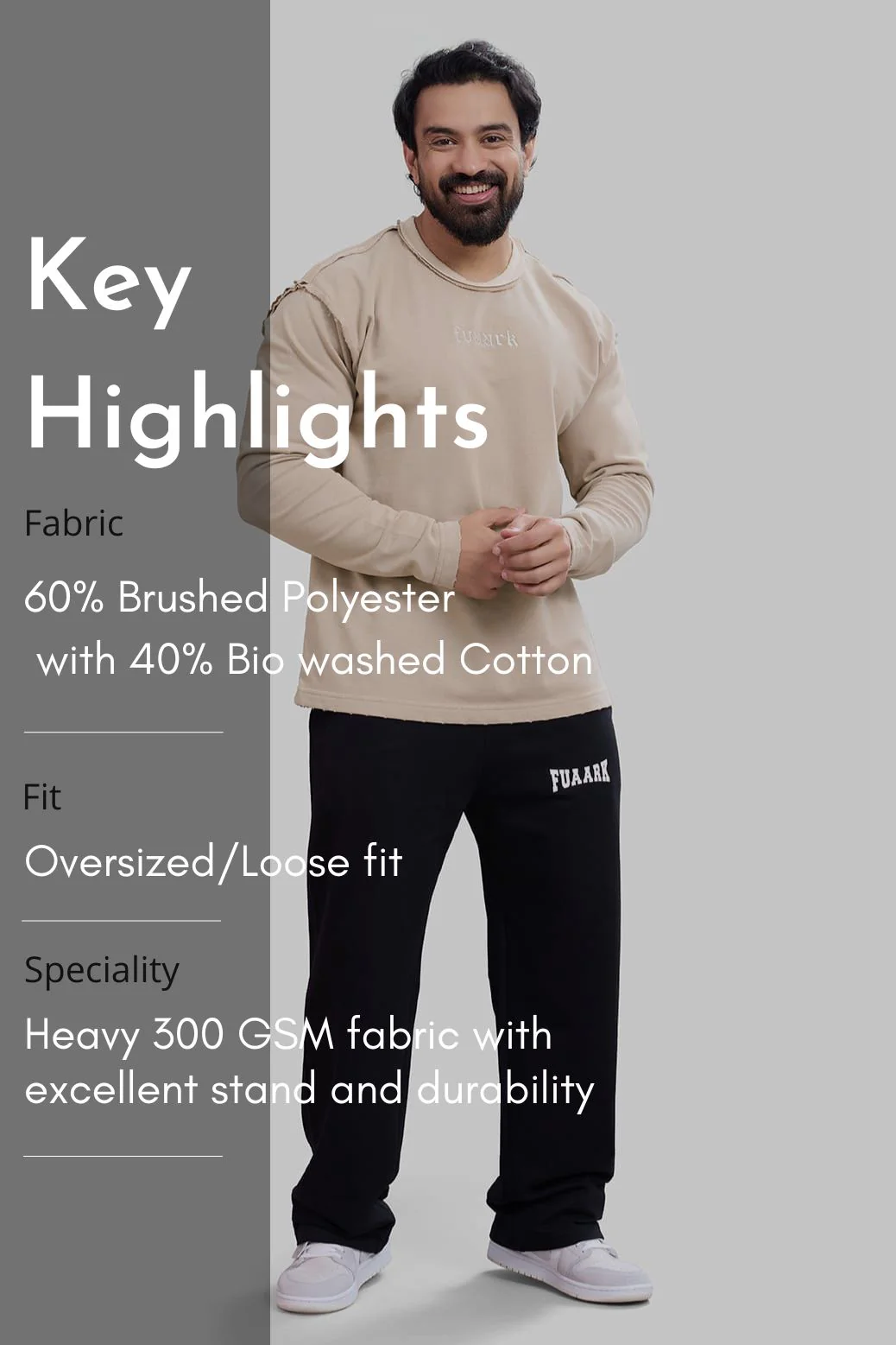Shell Raw Sweatshirt Beige - Image 7