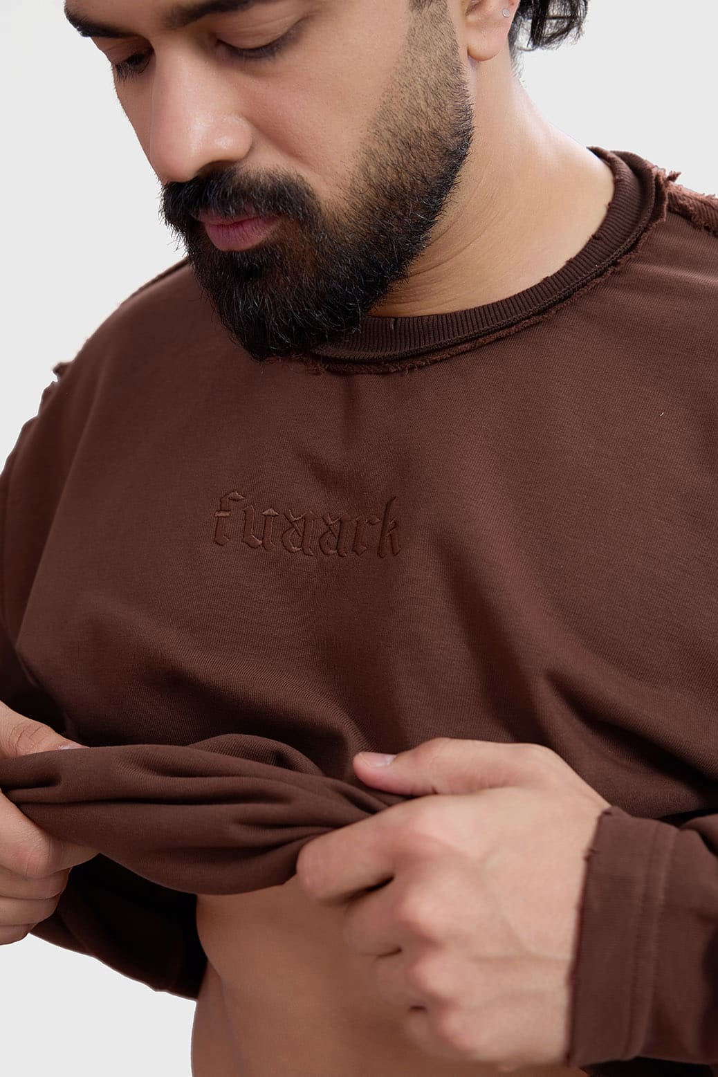 Shell Raw Sweatshirt Brown - Image 5
