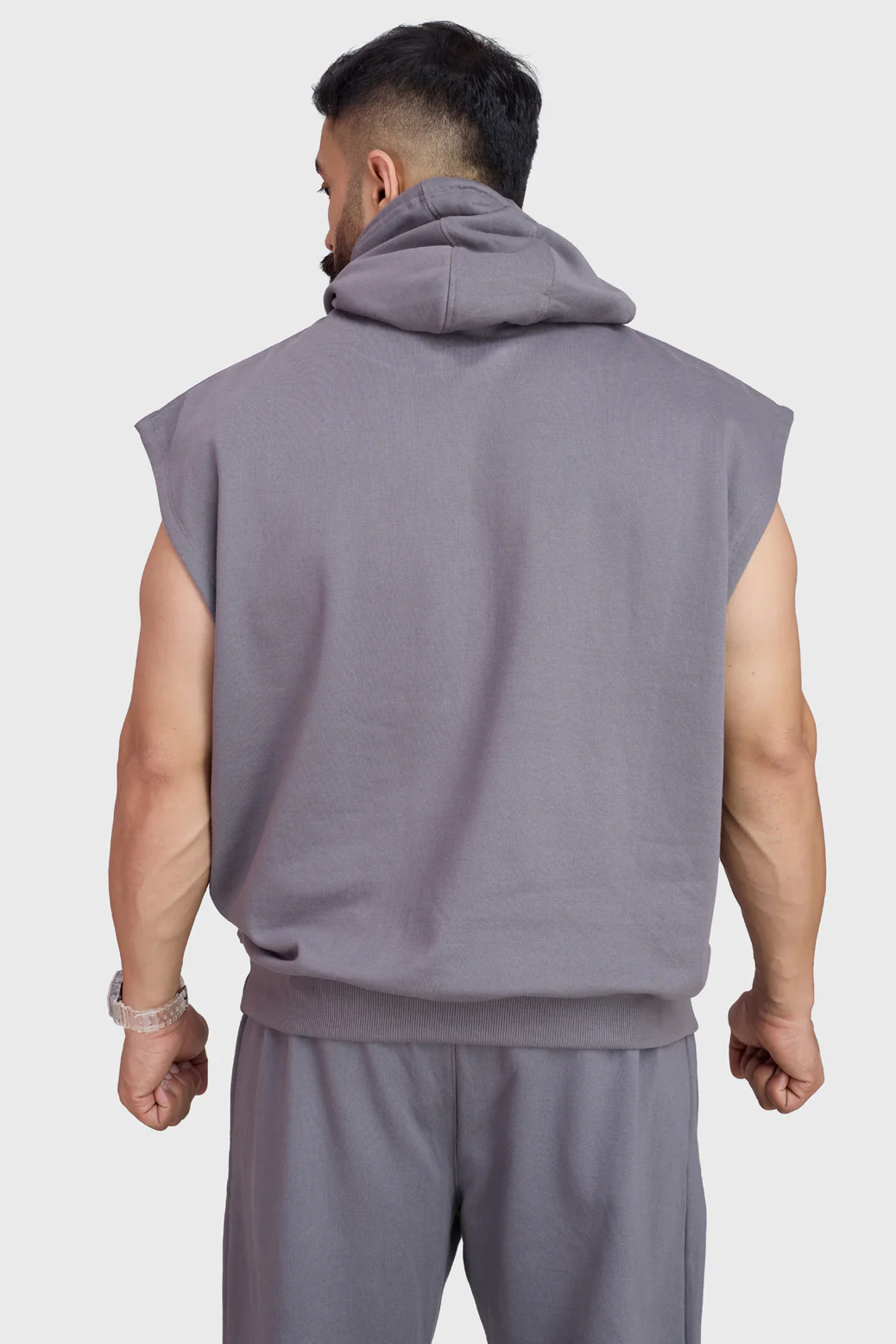 Signature Cap Sleeves Hoodie Dark Grey - Image 6
