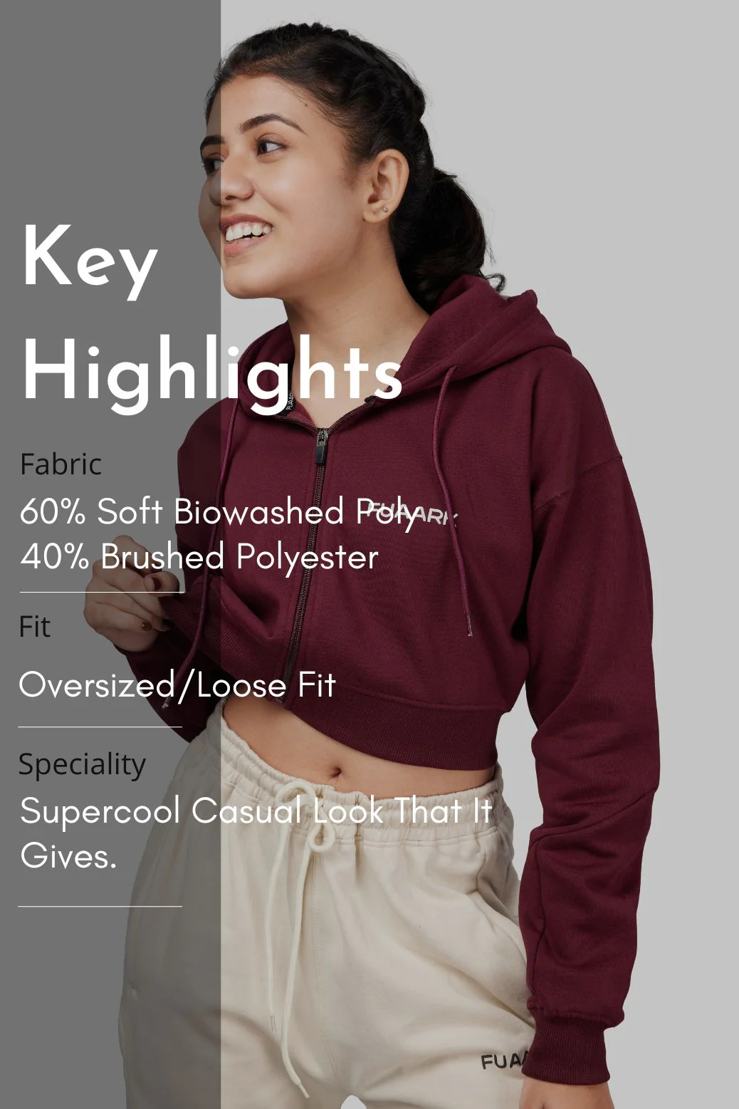 Signature Oversized Cropped Jacket Cherry - Image 6