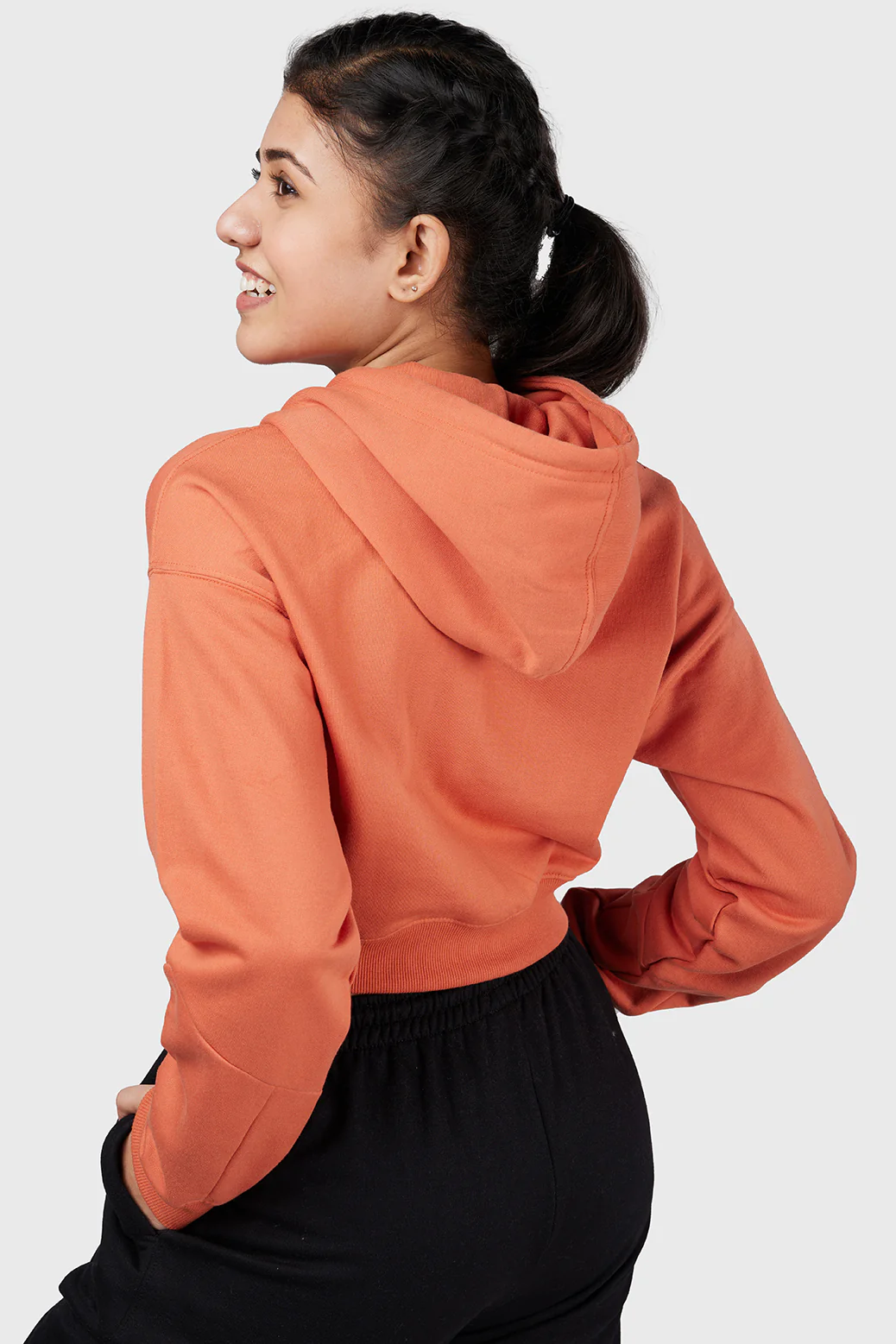 Signature Oversized Cropped Jacket Orange - Image 5