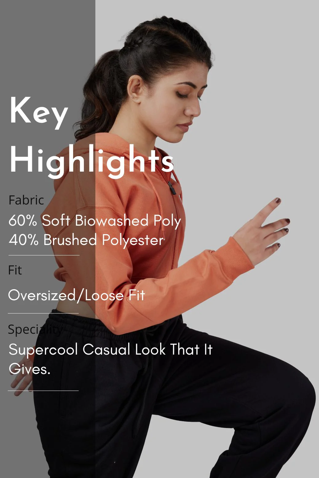 Signature Oversized Cropped Jacket Orange - Image 6