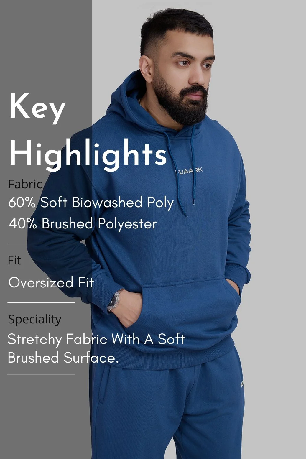 Signature Oversized Hoodie Navy - Image 6