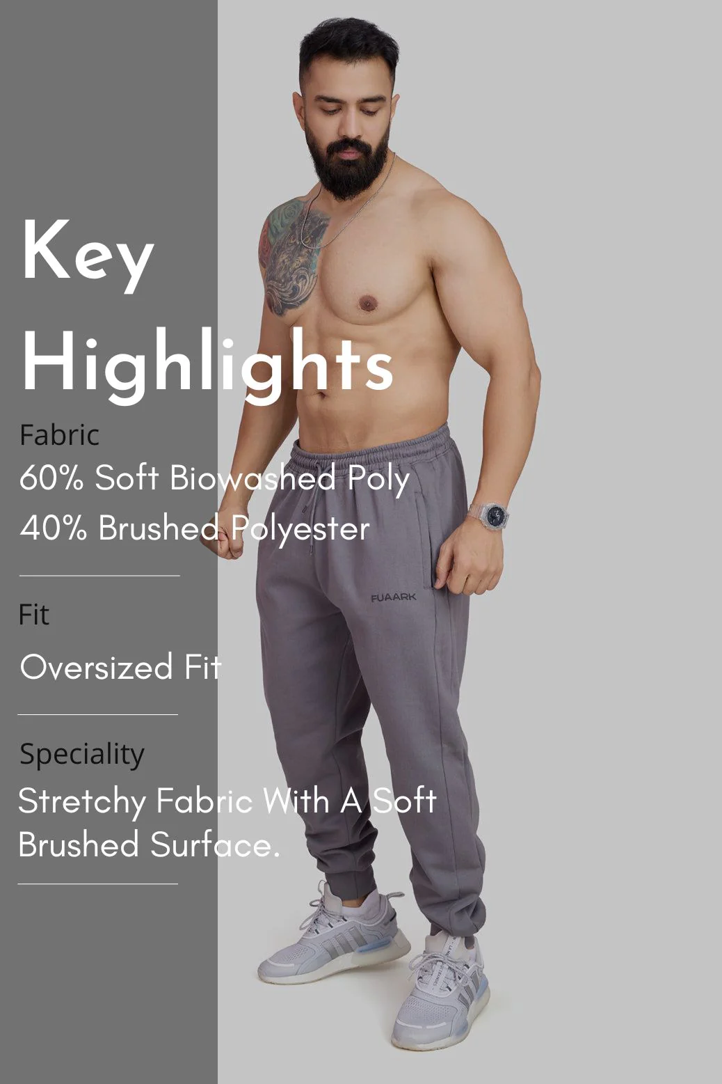 Signature Oversized Joggers Dark Grey - Image 8