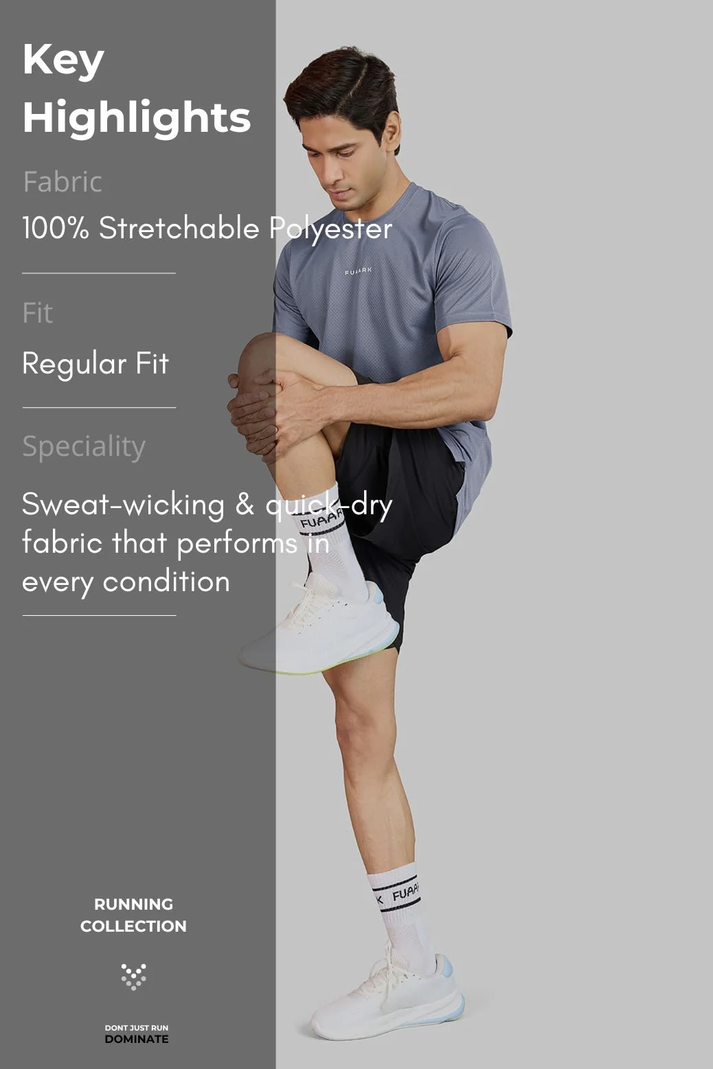 Slate Running T-shirt Grey - Image 7