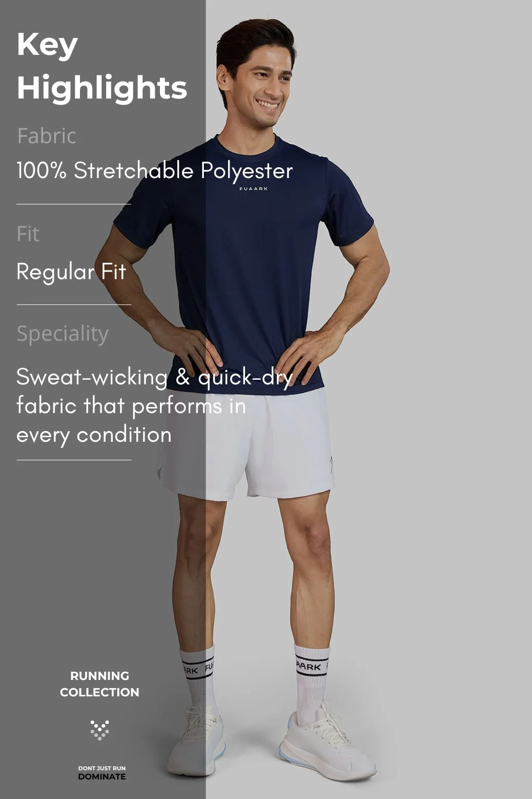 Slate Running T-shirt Navy - Image 7