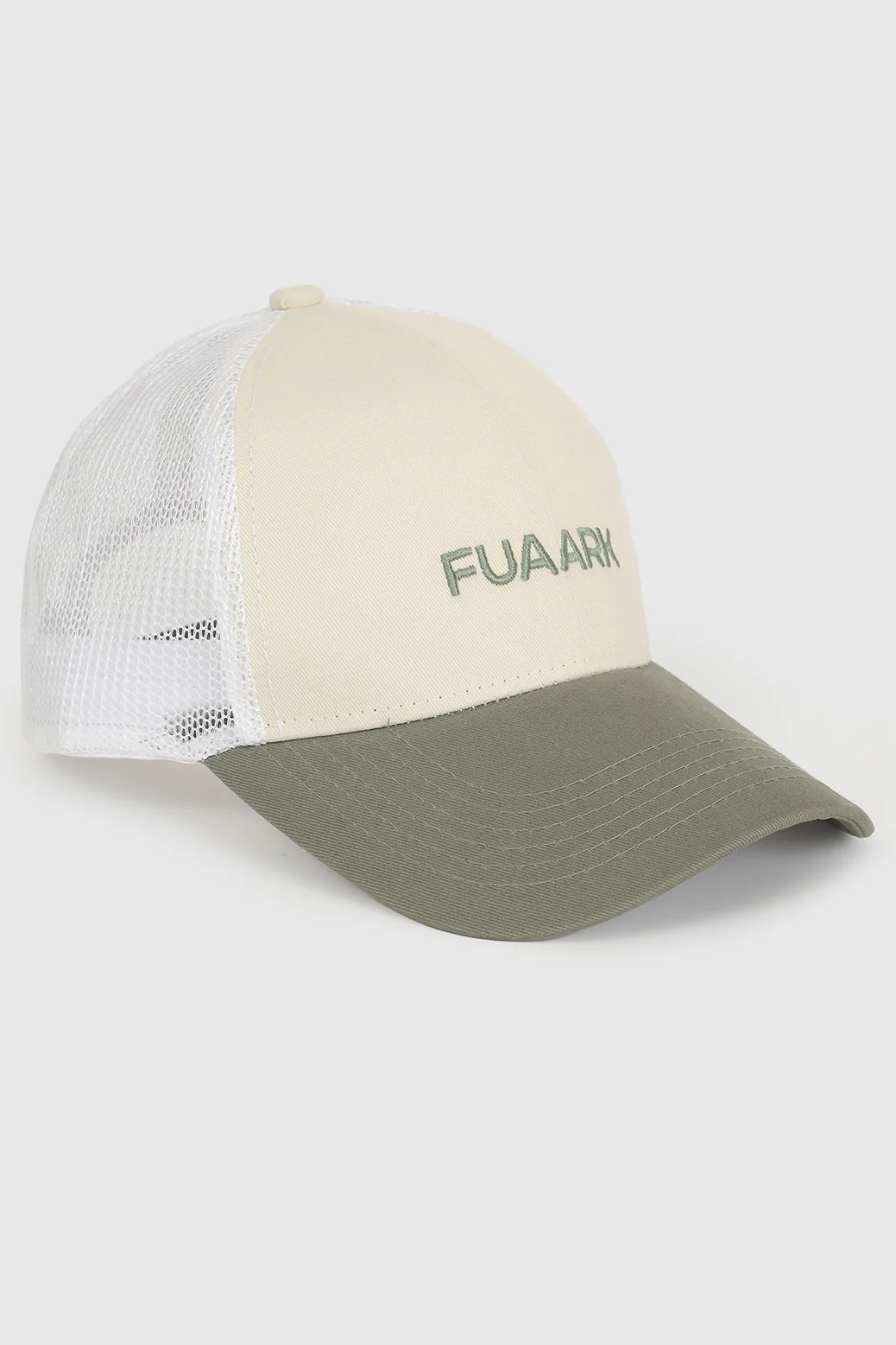Sleek Trucker Cap Beige/Olive - Image 5